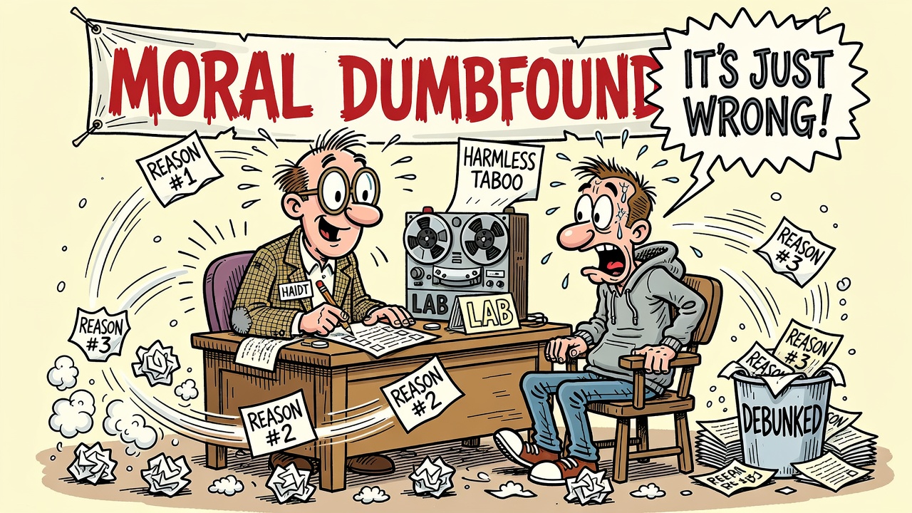 Cartoon panel: Moral Dumbfounding