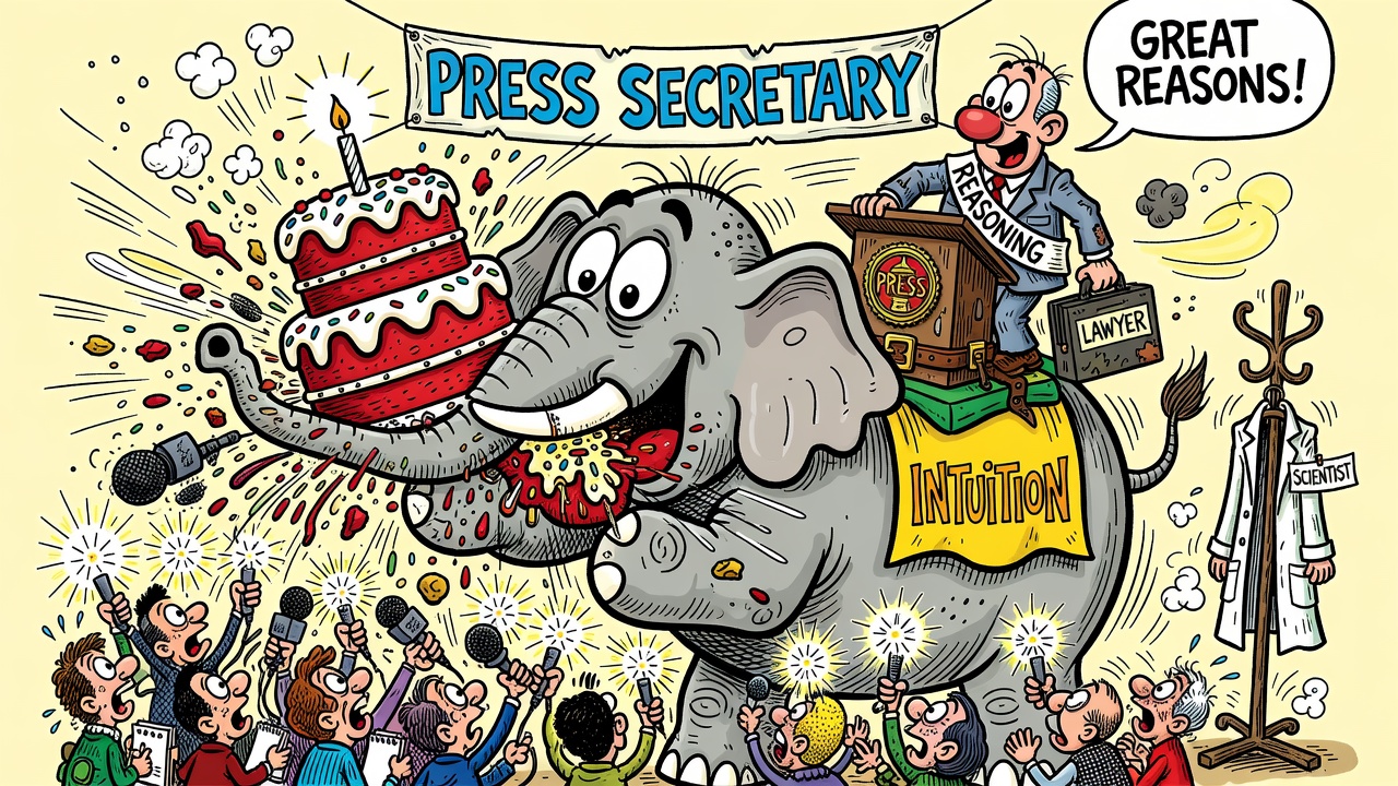 Cartoon panel: The Inner Press Secretary